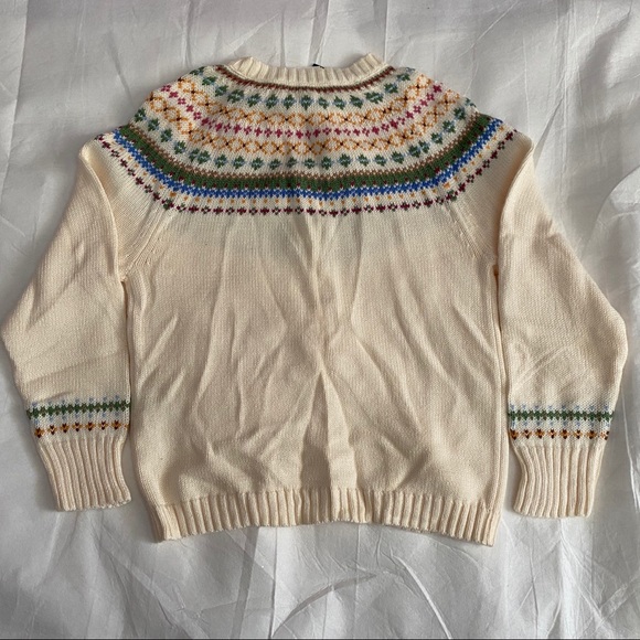 Land’s End Girls Cream Cardigan Sweater Size L(6x) - Picture 5 of 6